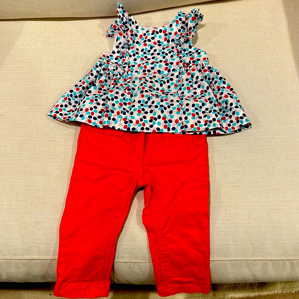 Adorable Jacadi peplum top and matching Jacadi jeans